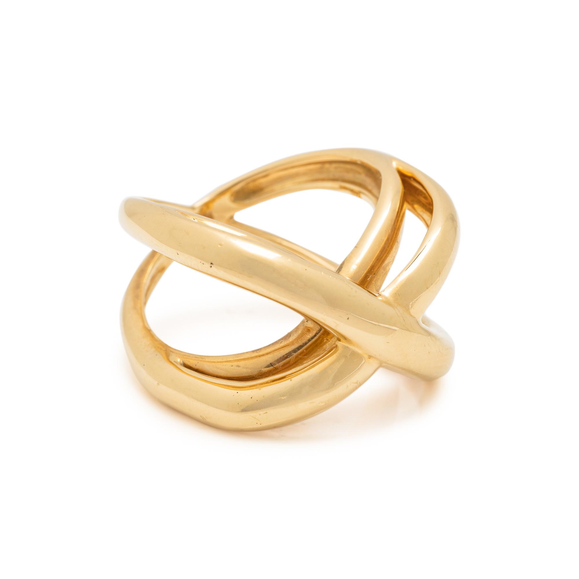 TIFFANY & CO., YELLOW GOLD 'X' RING