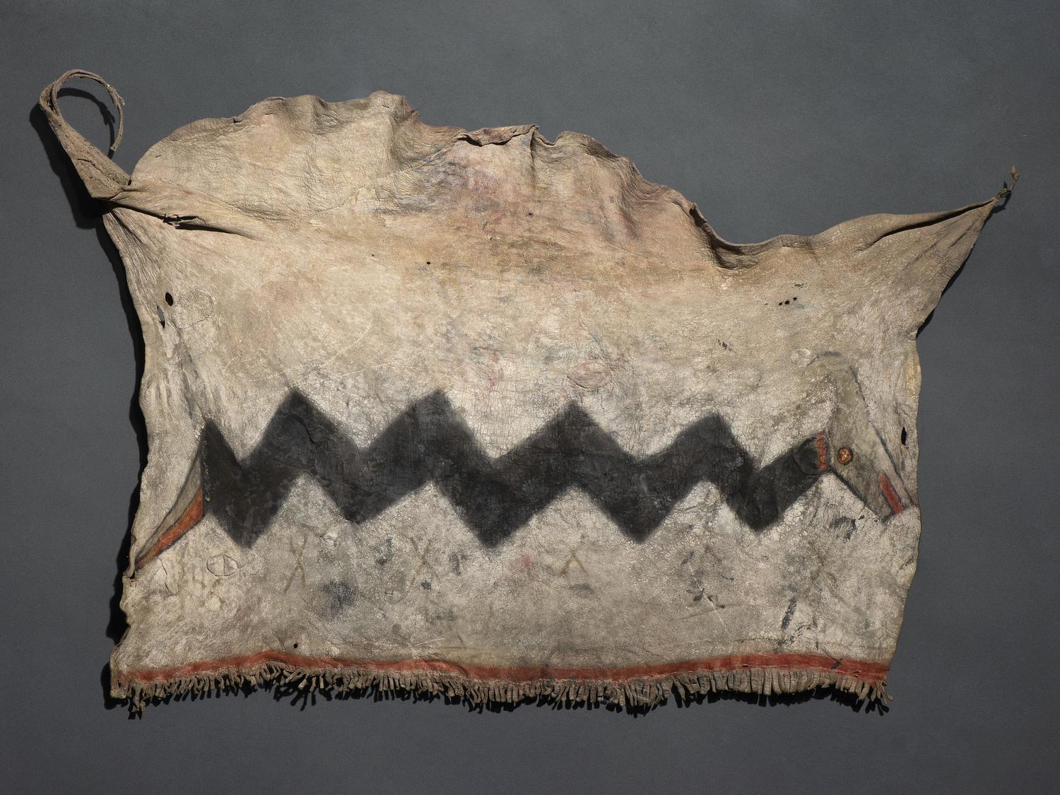 Pueblo Painted Deer Hide Dance Kilt