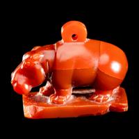 An Egyptian Carnelian Hippopotamus Amulet