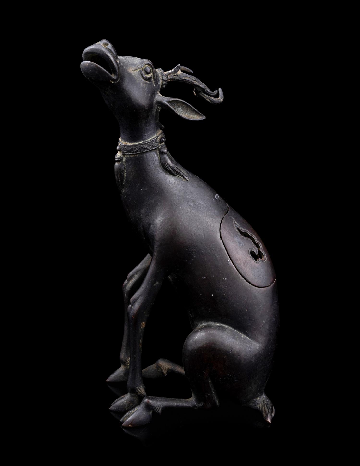 A Bronze Deer-Form Incense Burner
