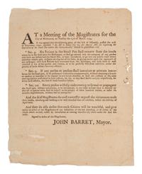 [VACCINATION]. Two early vaccination broadsides and a note from the "Chairman of the Committee for Vaccination" in Milton, Massachusetts, acknowledging participants in the town's 1809 vaccination campaign.