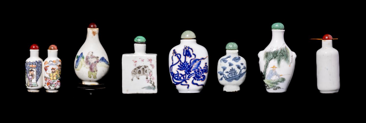 Seven Chinese Porcelain Snuff Bottles