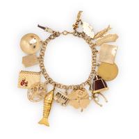 YELLOW GOLD BRACELET WITH CHARMS