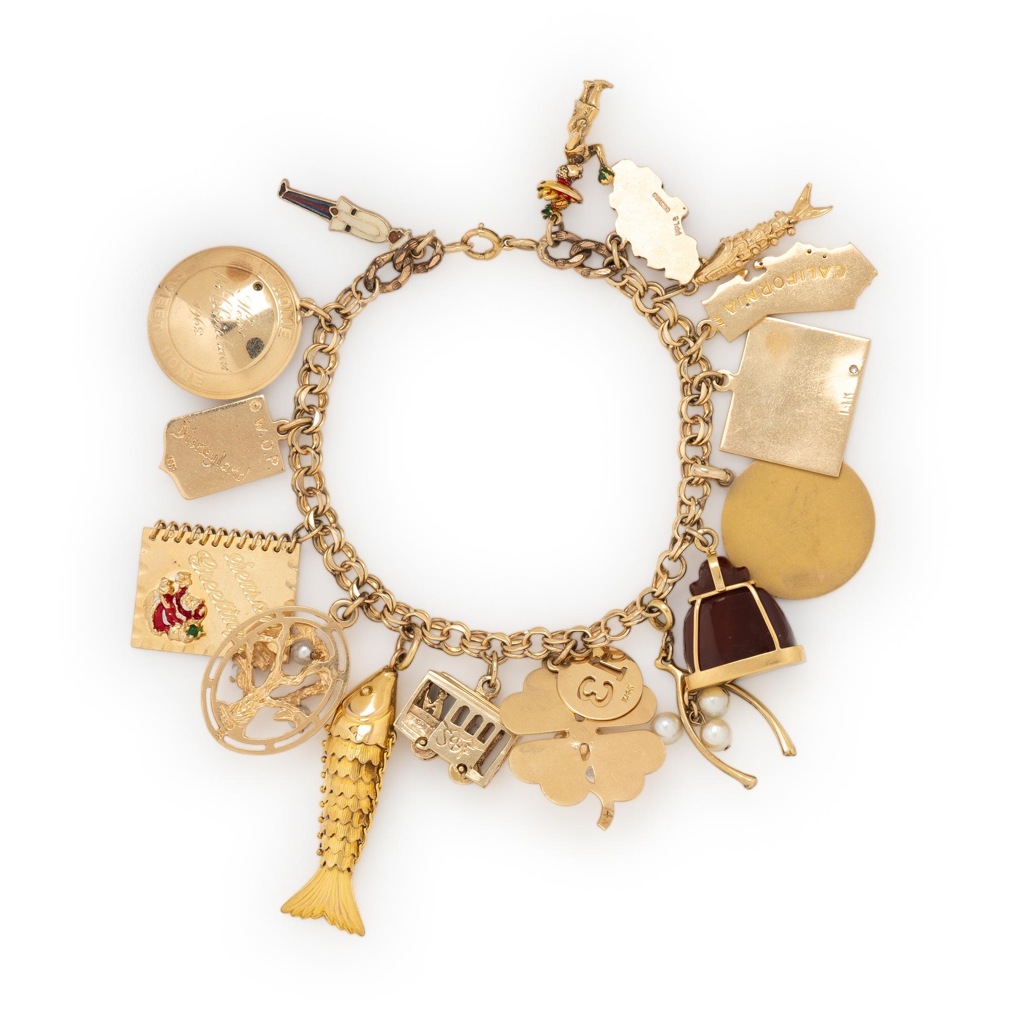 YELLOW GOLD BRACELET WITH CHARMS
