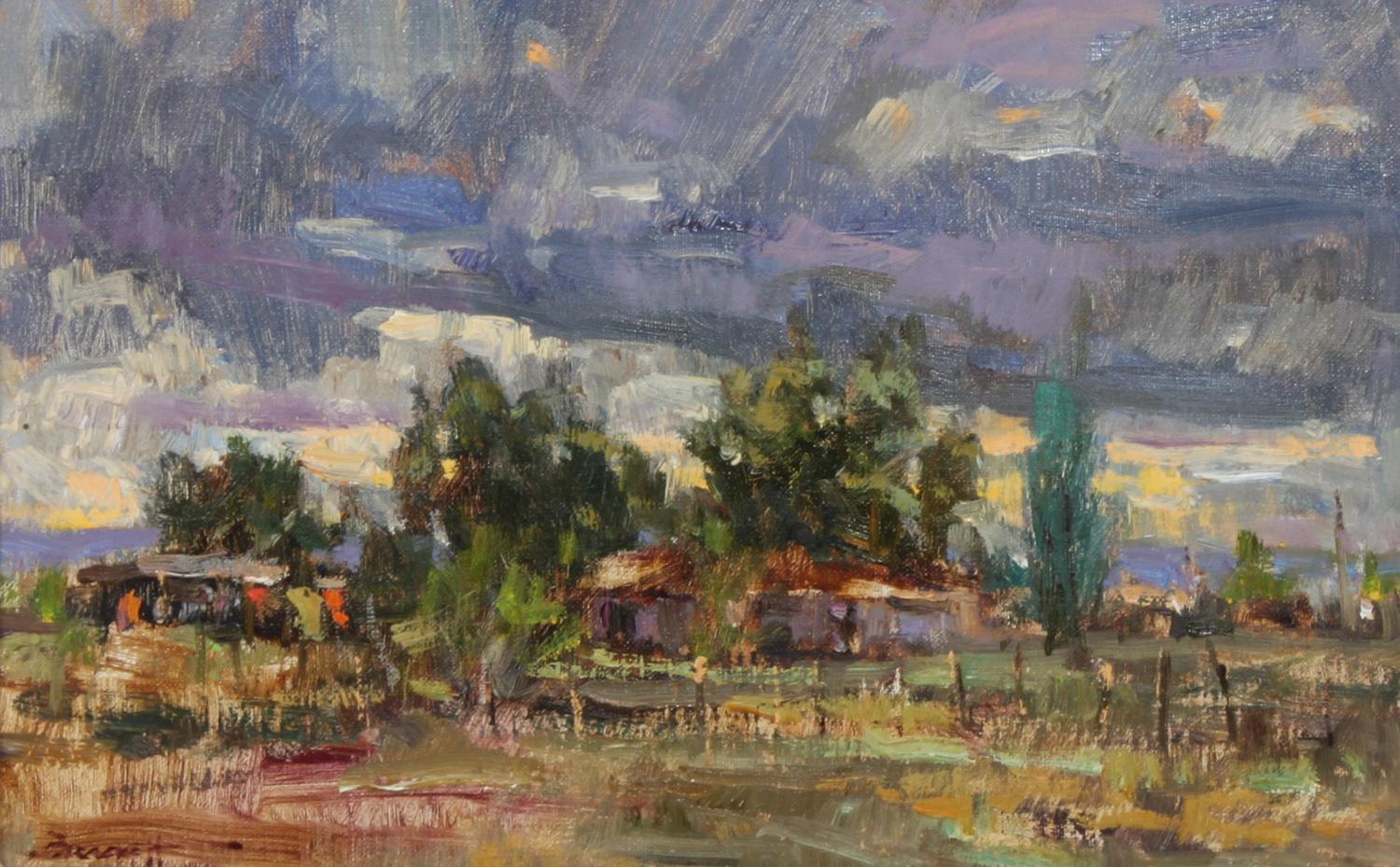 Don Brackett, (American, b. 1932), Rainy Day Ranchitos