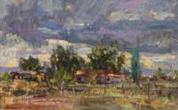Don Brackett, (American, b. 1932), Rainy Day Ranchitos