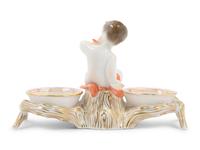 A Herend Porcelain Chinese Bouquet Salt Cellar