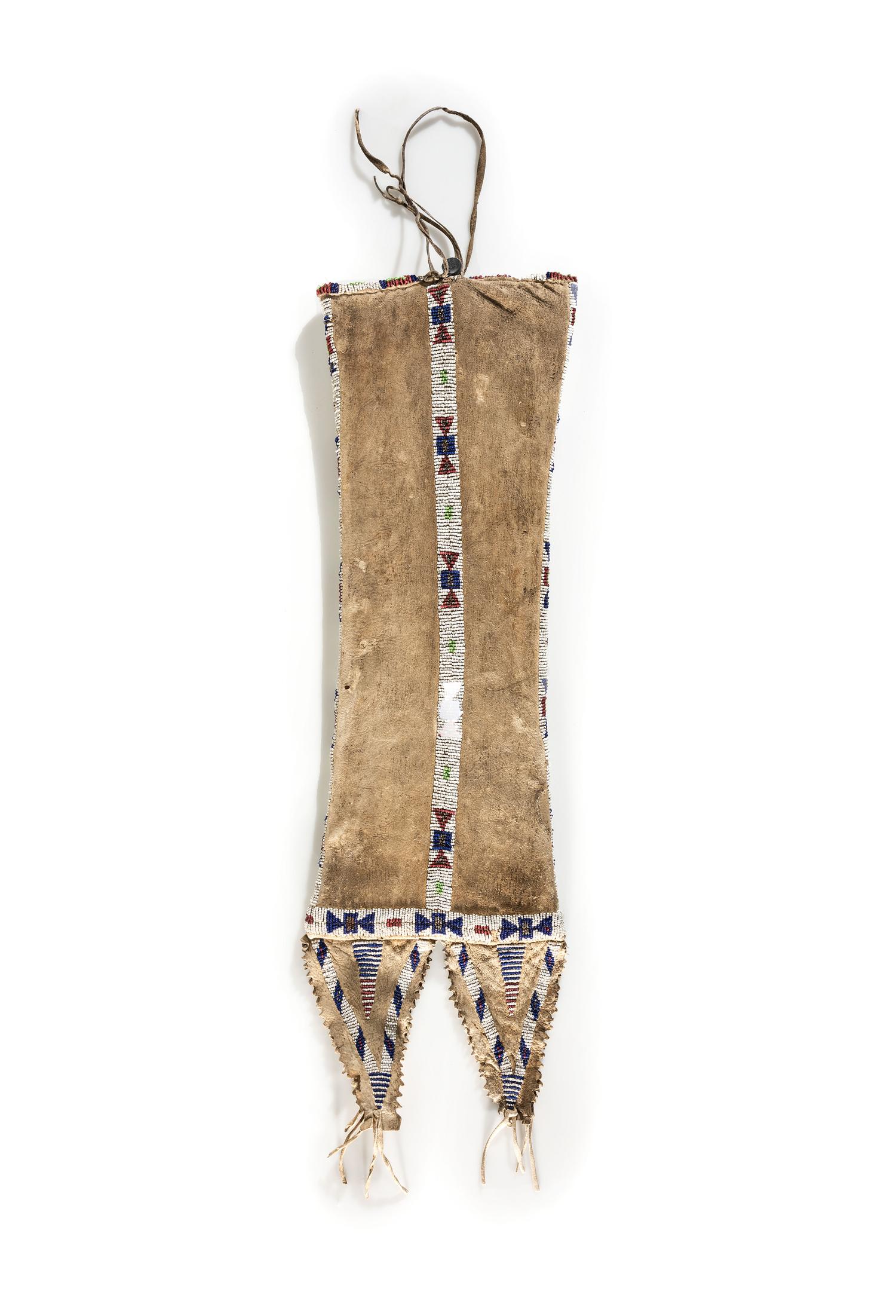 Sioux Beaded Hide Tobacco Bag