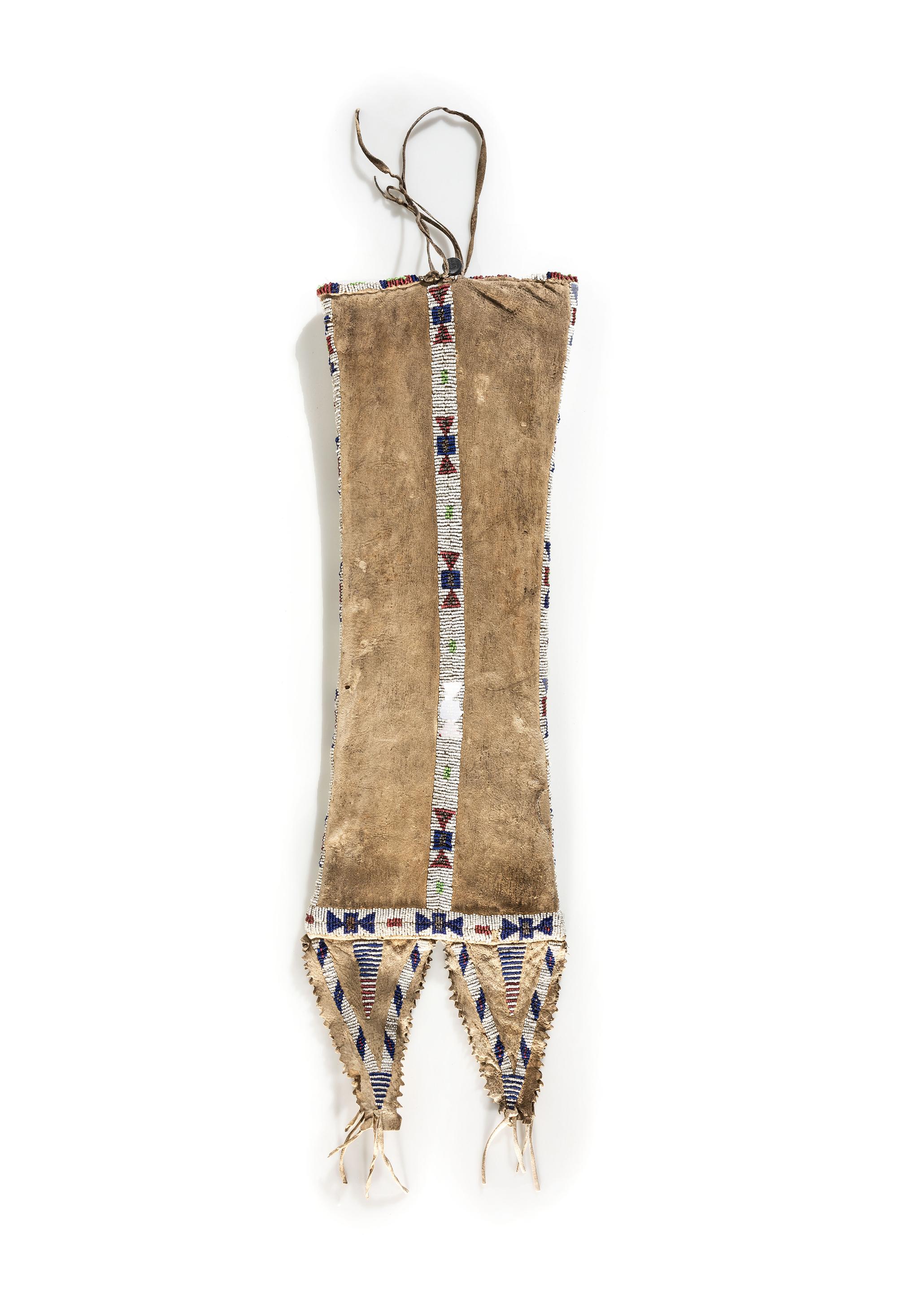 Sioux Beaded Hide Tobacco Bag