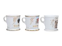Three Farmer's Porcelain Occupational Shaving Mugs