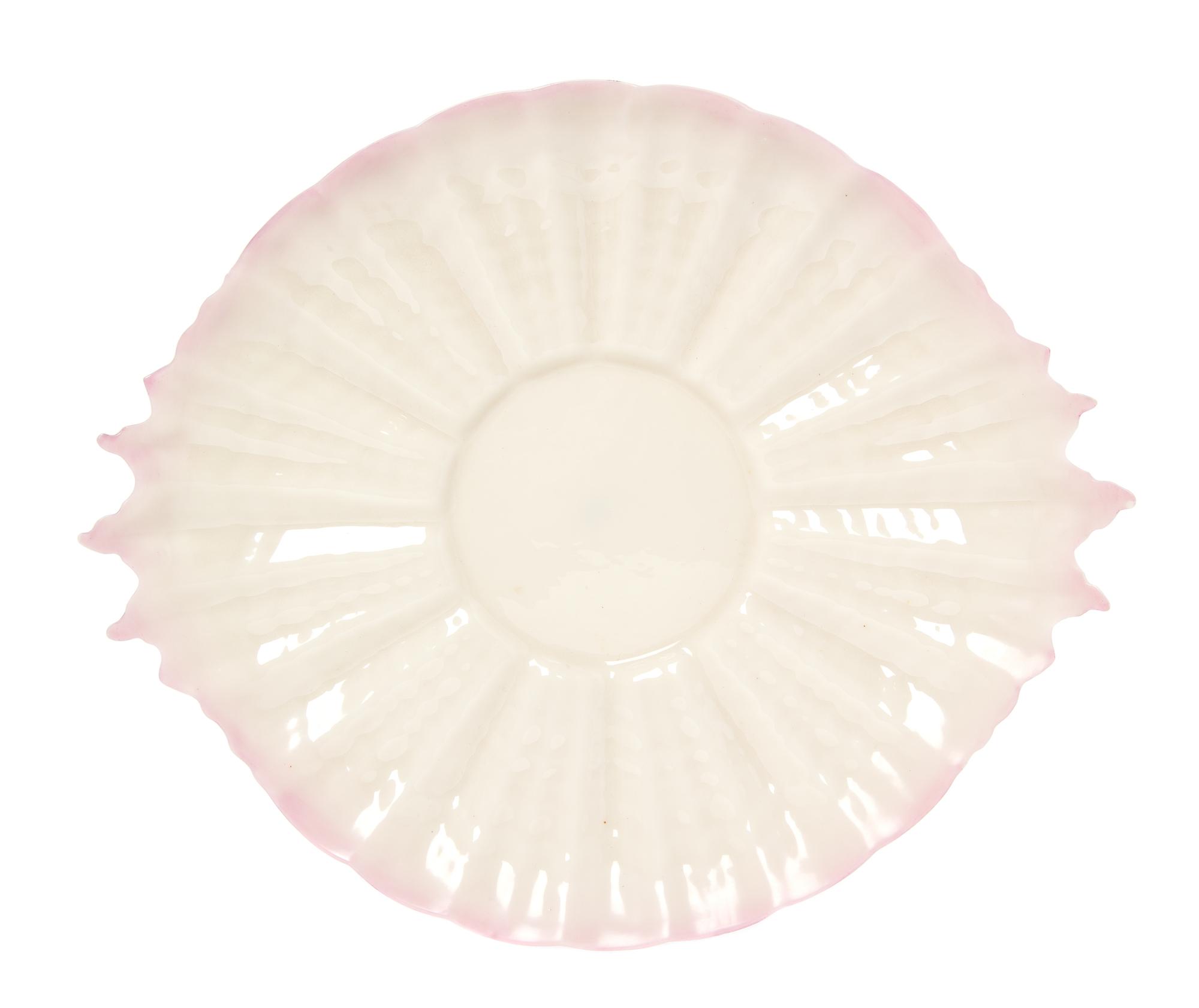 A Belleek Porcelain Underplate, Width 11 1/2 inches.