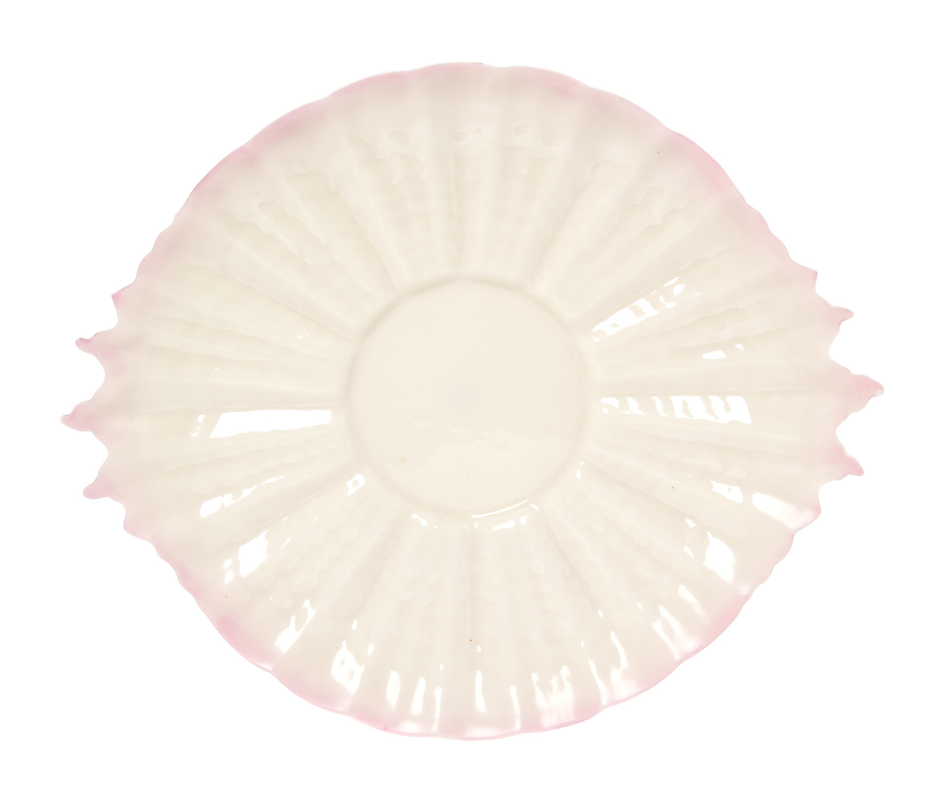 A Belleek Porcelain Underplate, Width 11 1/2 inches.