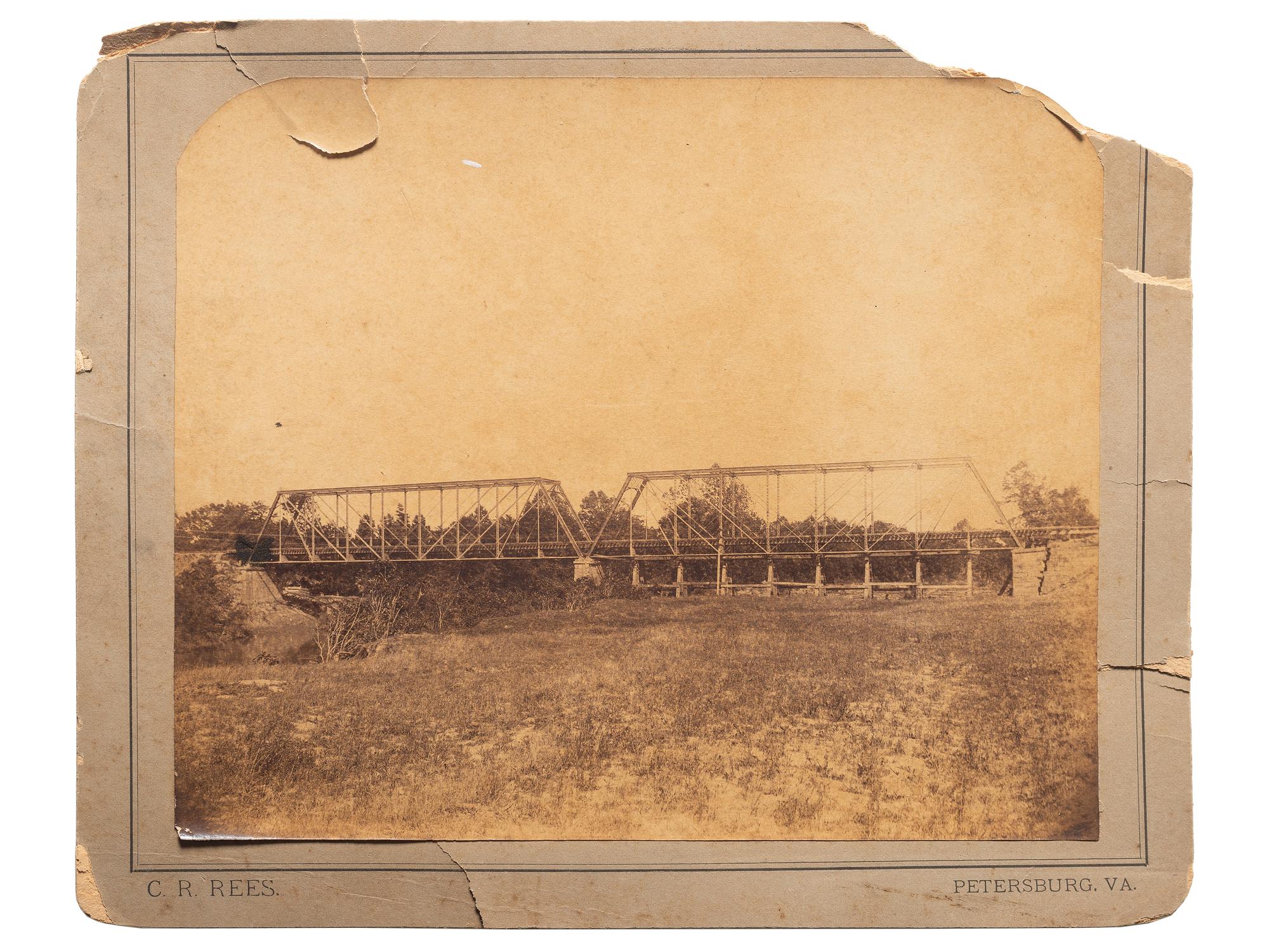[CIVIL WAR]. A group of CDVs and photographs of generals, non-commissioned officers, including a Petersburg bridge by Rees.
