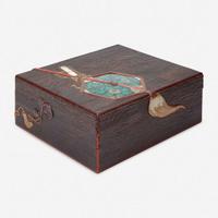 A large Japanese embellished wood box 日本镶嵌木盒 Edo/Meiji period ?????