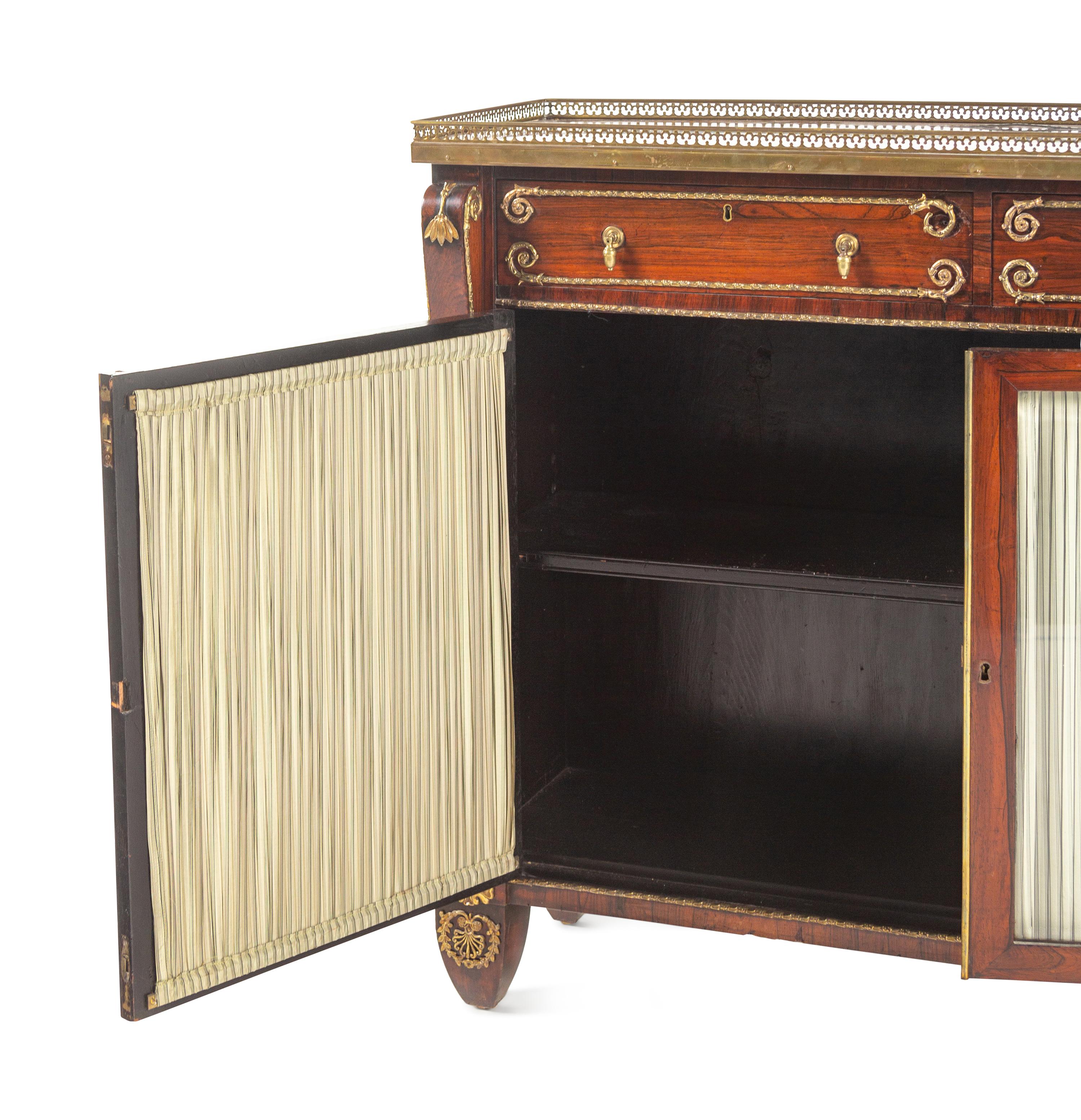 A Regency Brass Mounted Indian Rosewood Side Cabinet