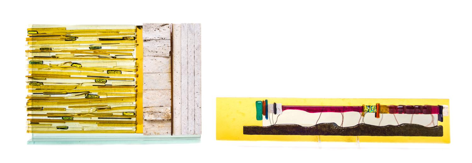 Kelemen Kuatro (K4 Glassart), (Venezuelan/American, 20th Century), Untitled (three plaques)