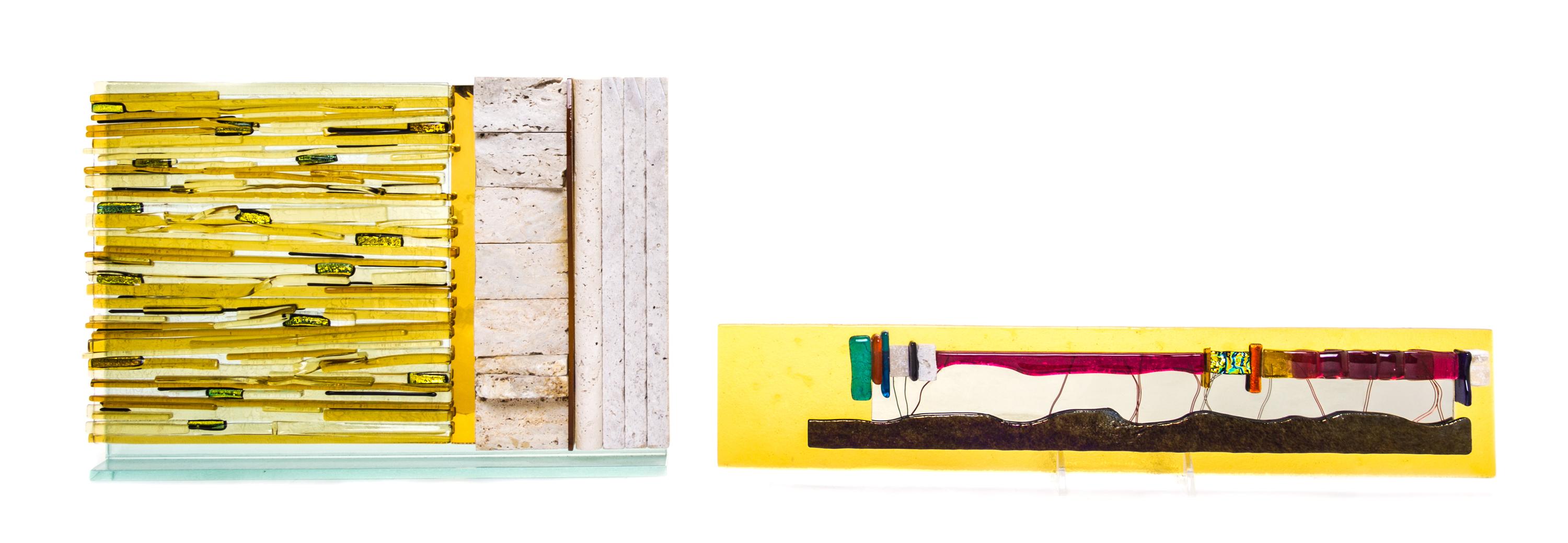 Kelemen Kuatro (K4 Glassart), (Venezuelan/American, 20th Century), Untitled (three plaques)