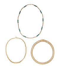 A Collection of 14 Karat Yellow Gold Jewelry, 43.90 dwts.