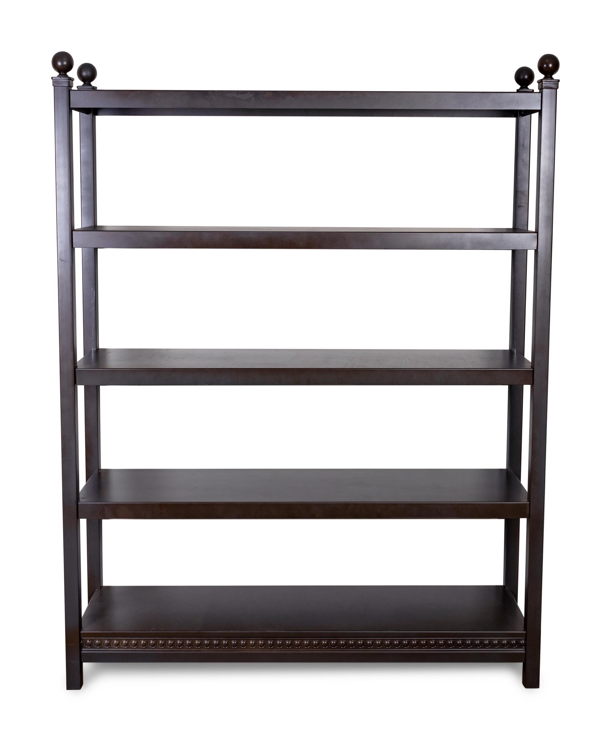 A Contemporary Black-Painted Metal Bookcase