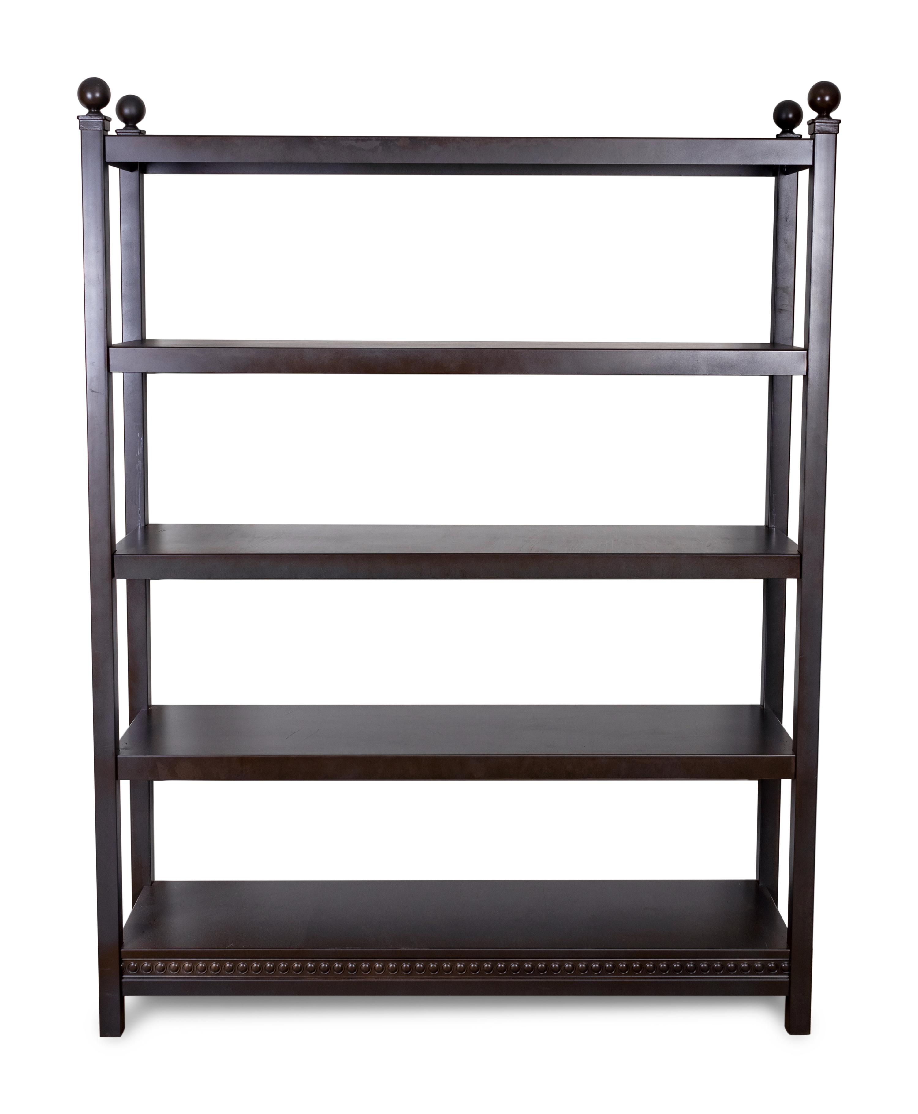 A Contemporary Black-Painted Metal Bookcase