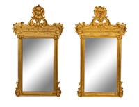 A Pair of Rococo Style Painted Mirrors