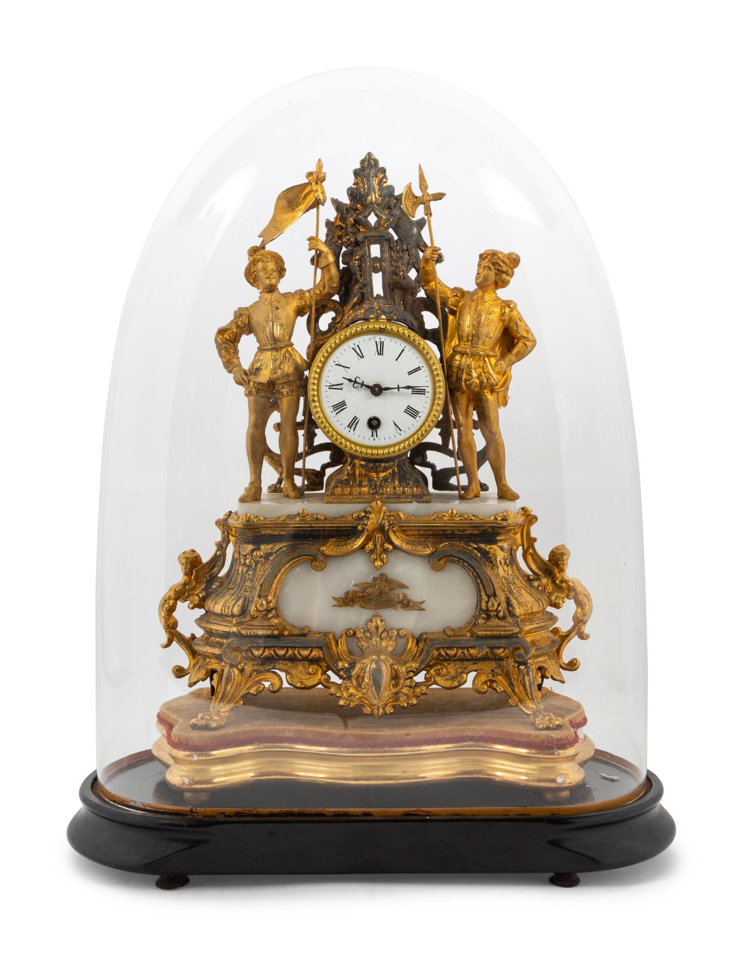 A Gilt Metal Mantel Clock