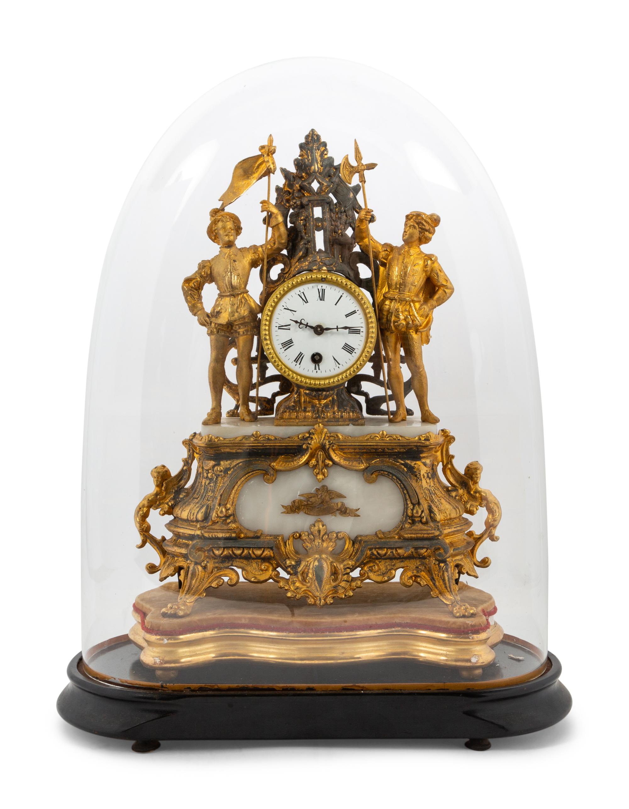 A Gilt Metal Mantel Clock