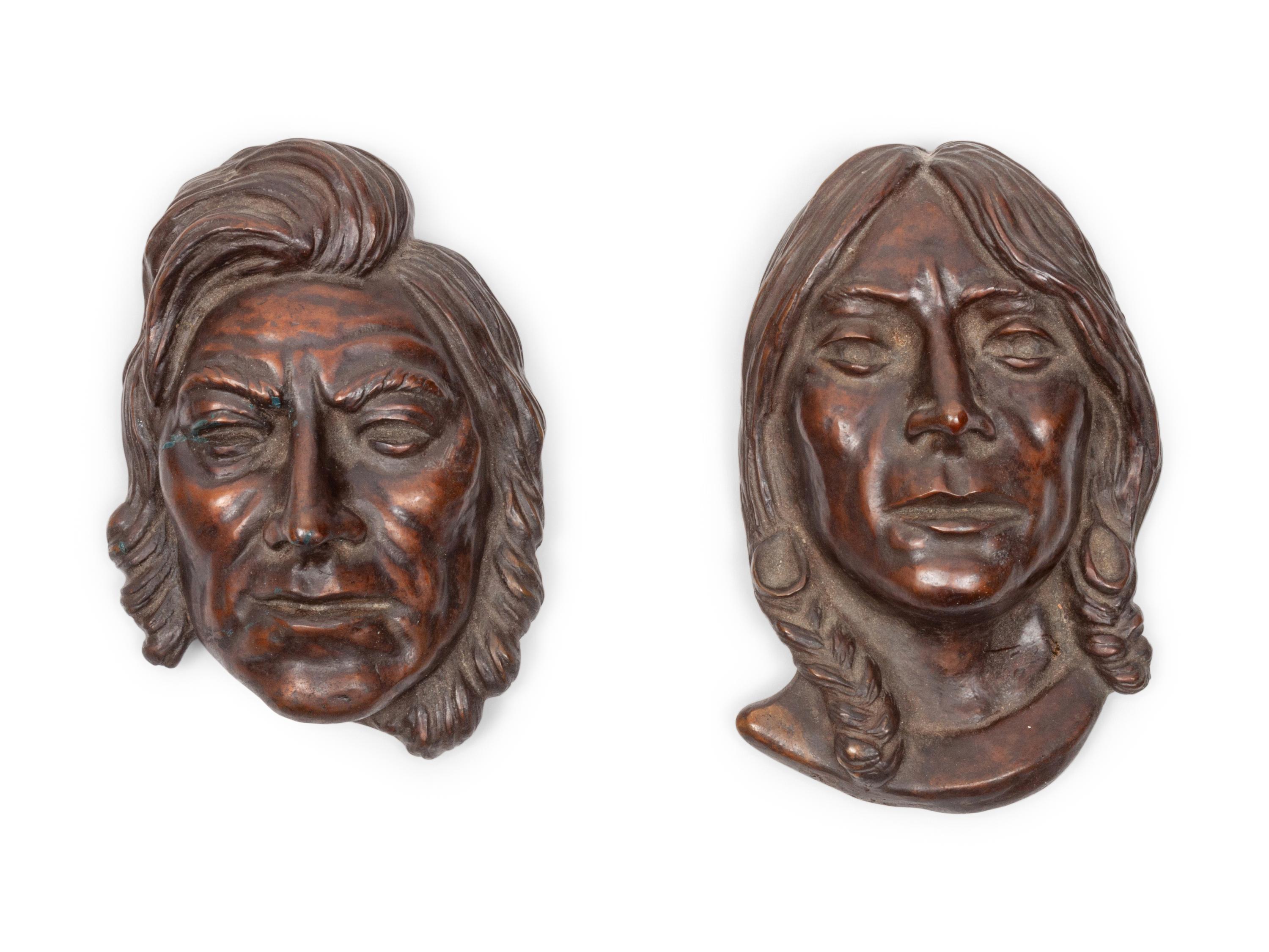 Two Recast Bronze Masks, edition 7/50