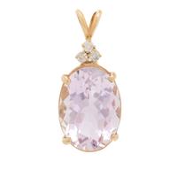 ROSE QUARTZ AND DIAMOND PENDANT