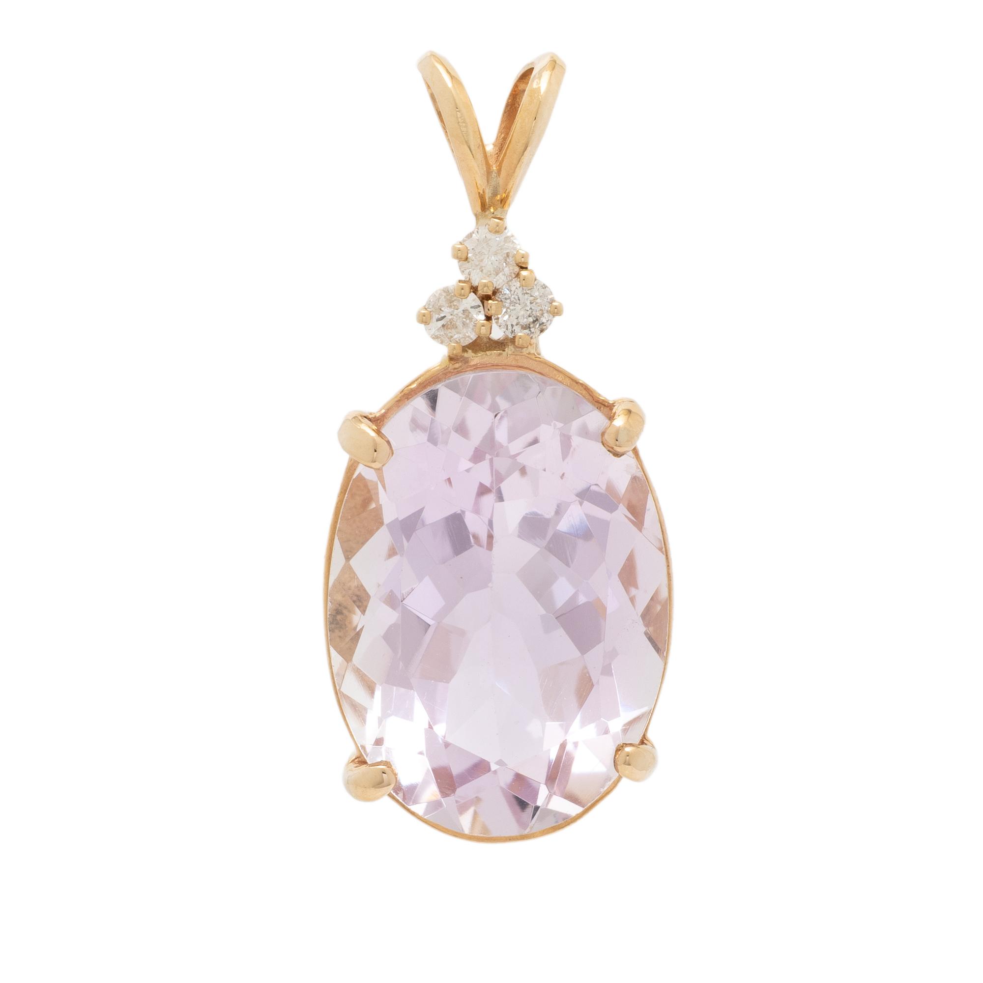 ROSE QUARTZ AND DIAMOND PENDANT