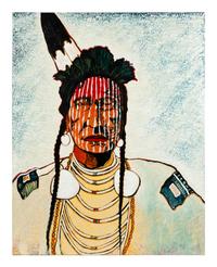 Old Warrior Chief of the Crow Indians, MT USA, "Sun Down"