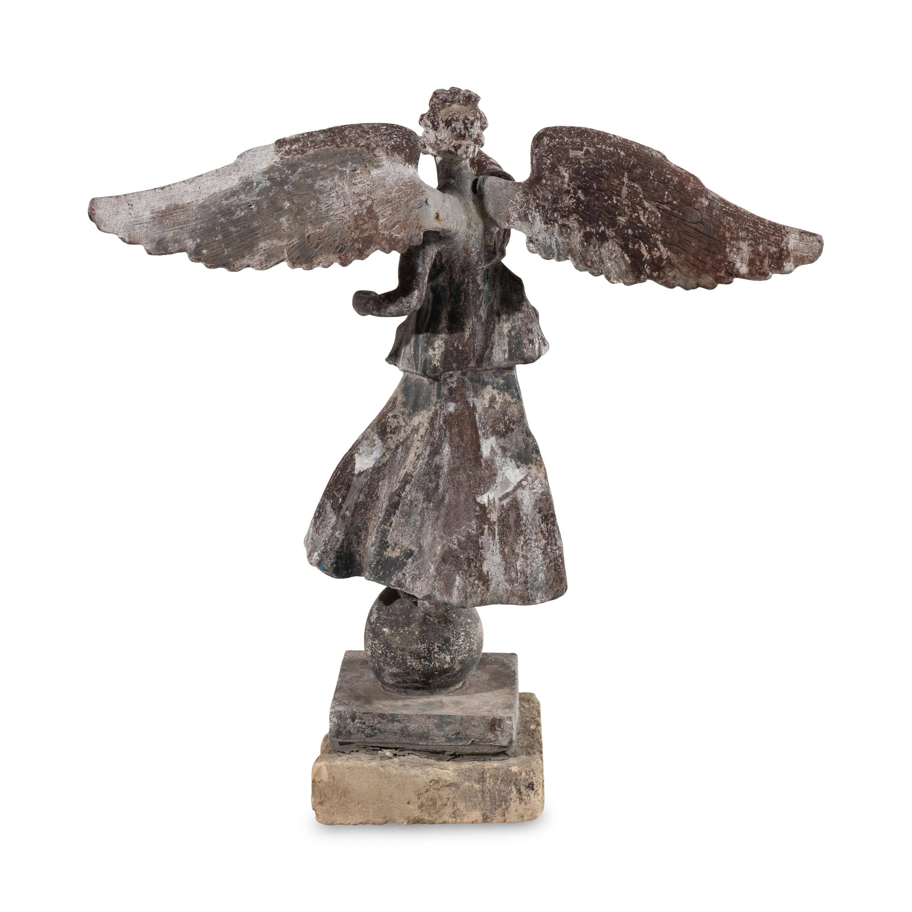 A Lead Garden Figure of Winged Victory