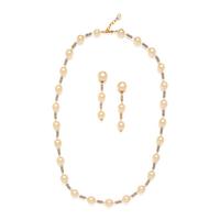 Chanel, Gripoix Pearl & Rhinestone Necklace and Ear Clips Set