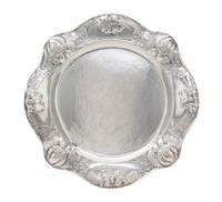 An American Silver Martele Entree Dish, Gorham Mfg. Co., Providence, RI, 1908, shaped circular, the undulating border chased with gourd