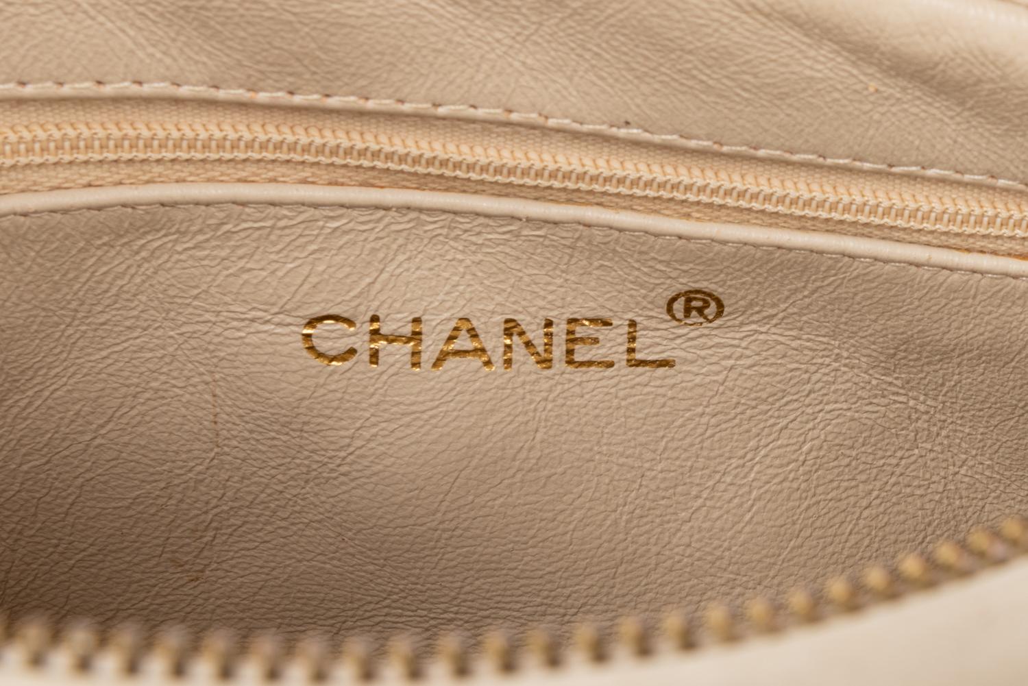 Chanel Cream Leather Camera Bag, 1986-1988