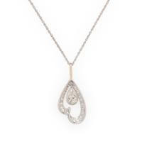 Diamond and White Gold Pendant Necklace