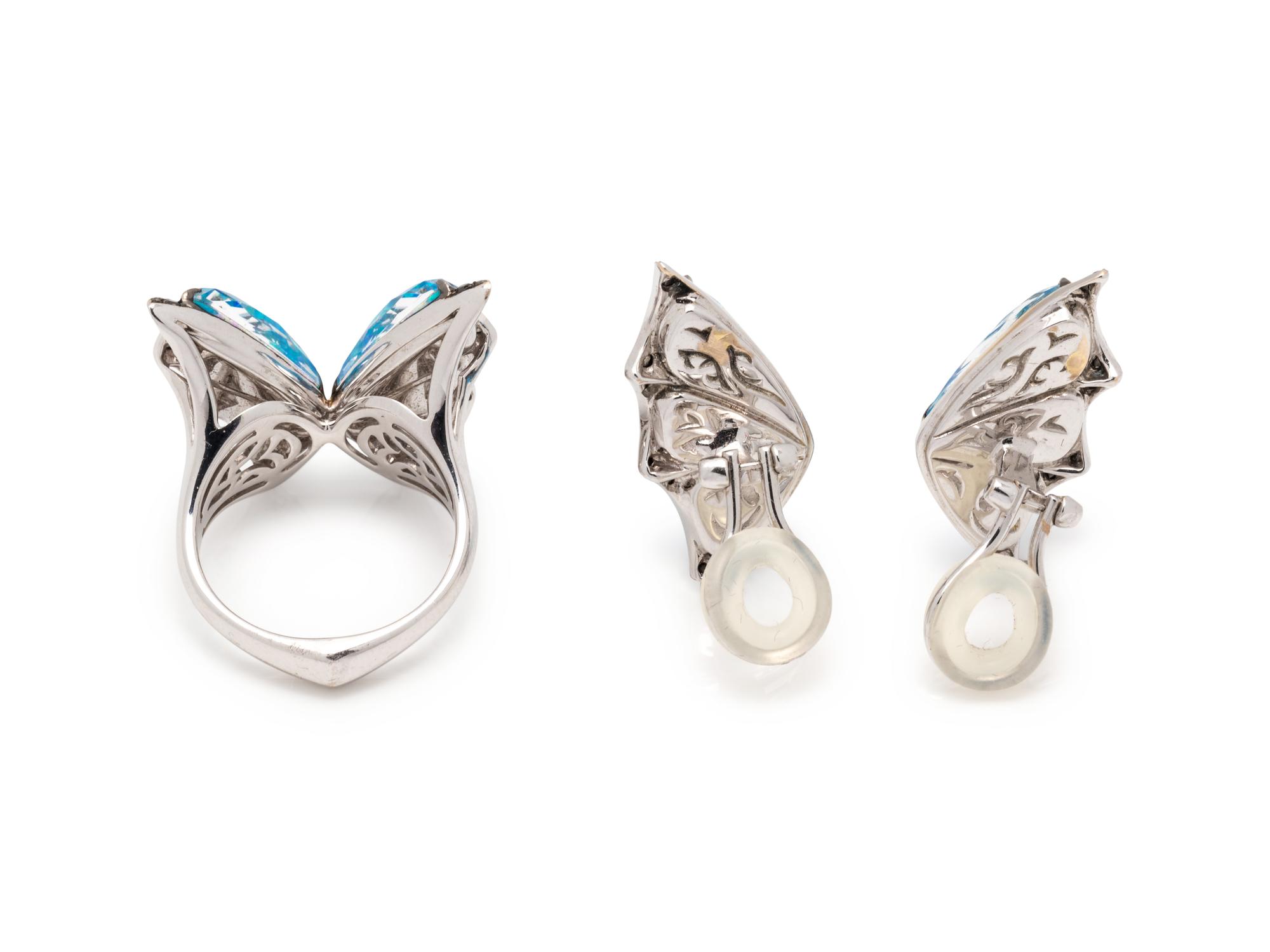 STEPHEN WEBSTER, OPAL DOUBLET AND BLACK DIAMOND 'FLY BY NIGHT' SET