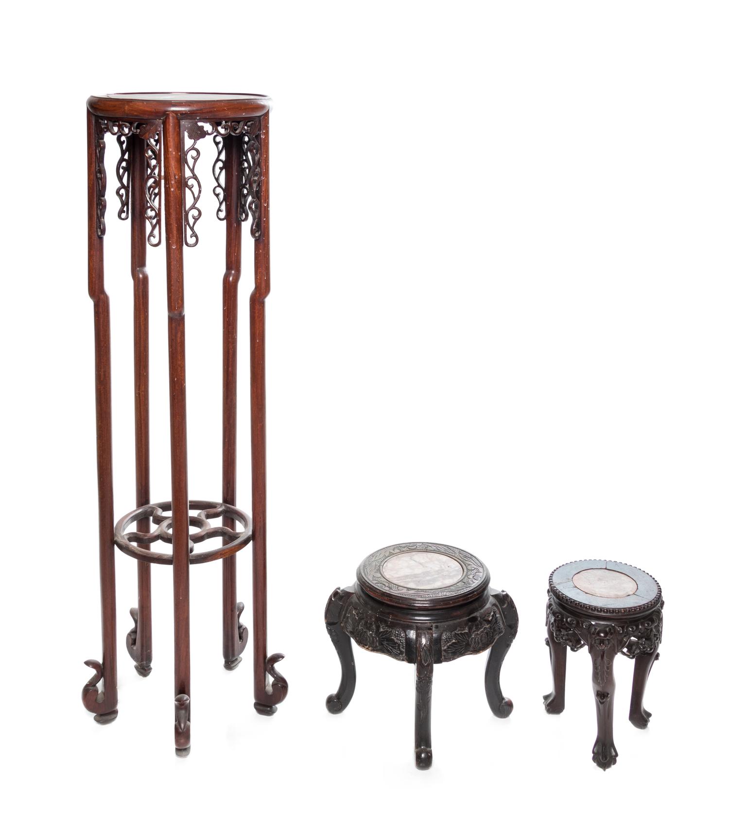 Three Chinese Rosewood Side Stands
