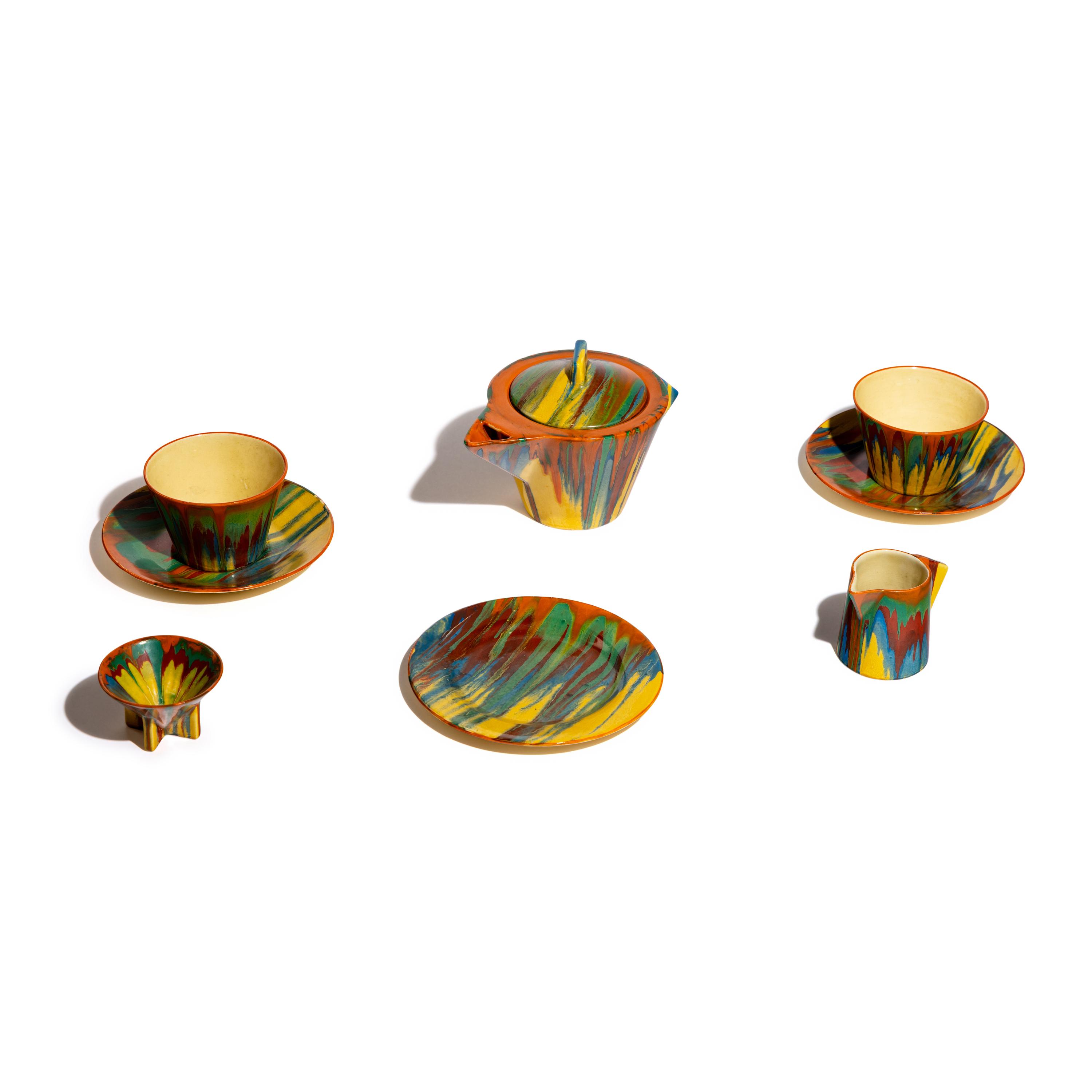 Clarice Cliff (English, 1899-1972) — Delecia Group of 6 items, c. 1930