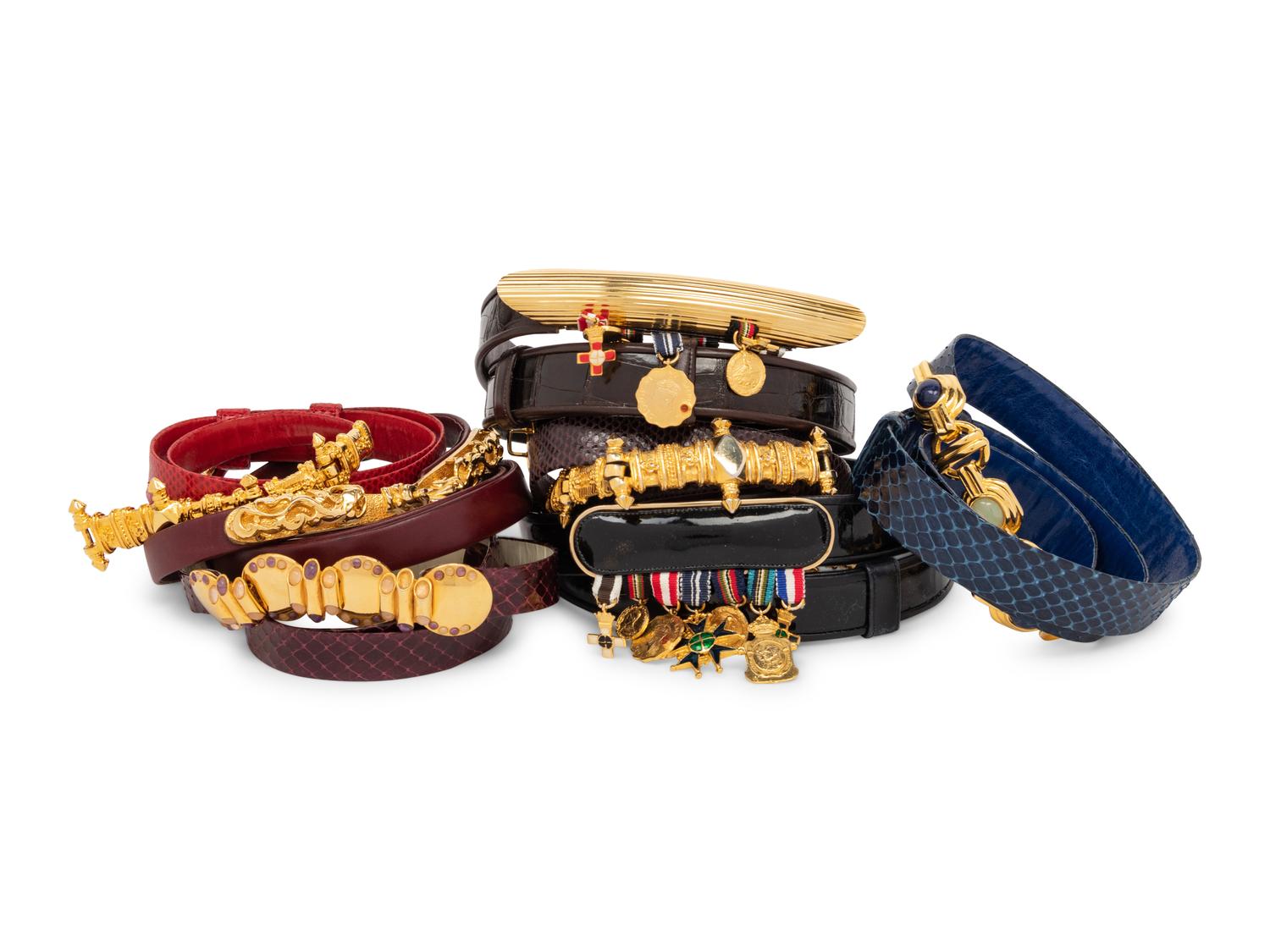 Seven Judith Leiber Belts