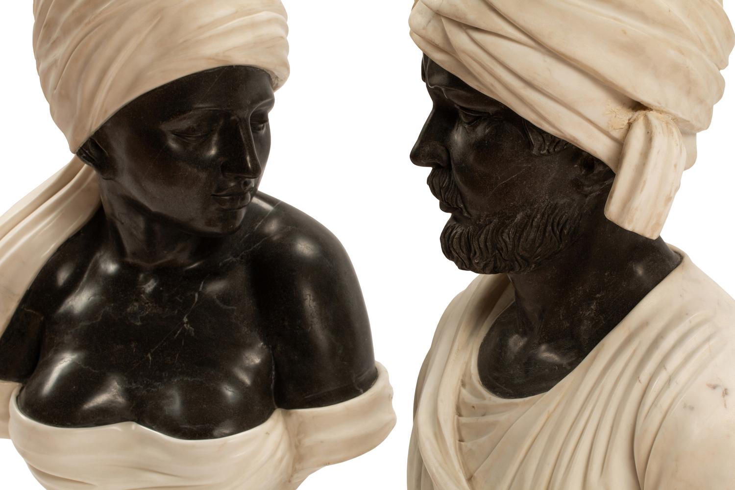 A Pair of Italian Marble Busts