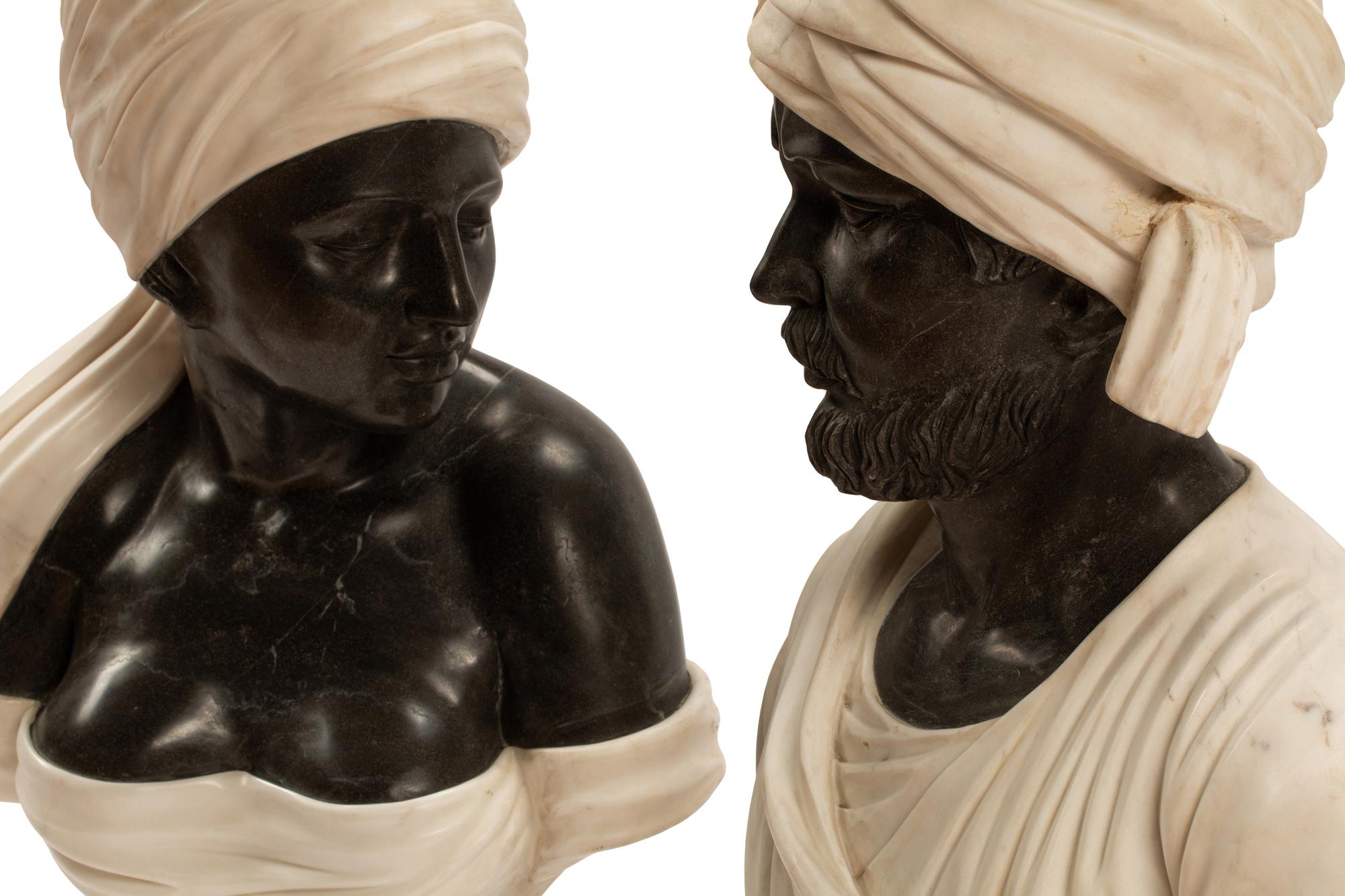 A Pair of Italian Marble Busts