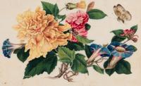 A Set of Twelve Chinese Export Watercolor and Pith Botanical Paintings