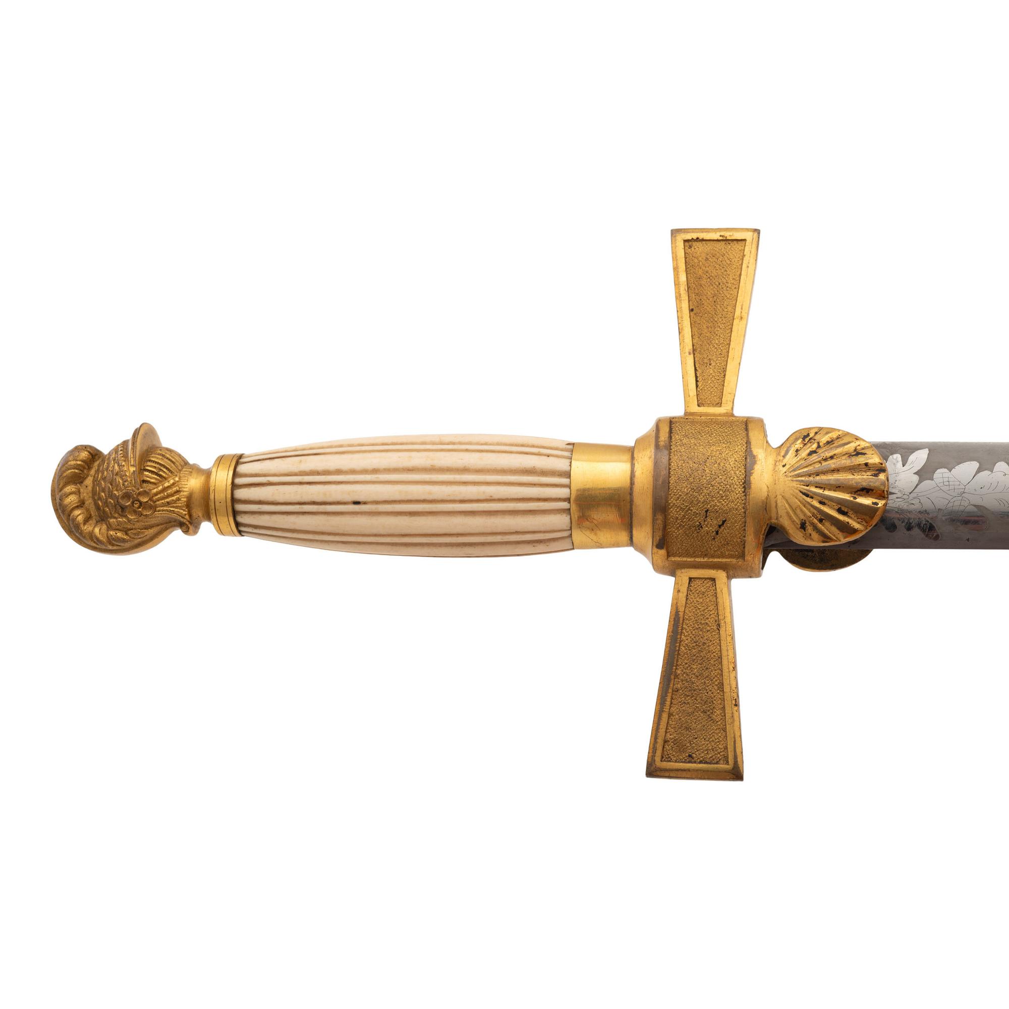 Ames Knight's Head Militia Style Sword Presented to 1st Sergeant (Lt.) Henry Parker - 33rd Mass Infantry - KIA at Resaca