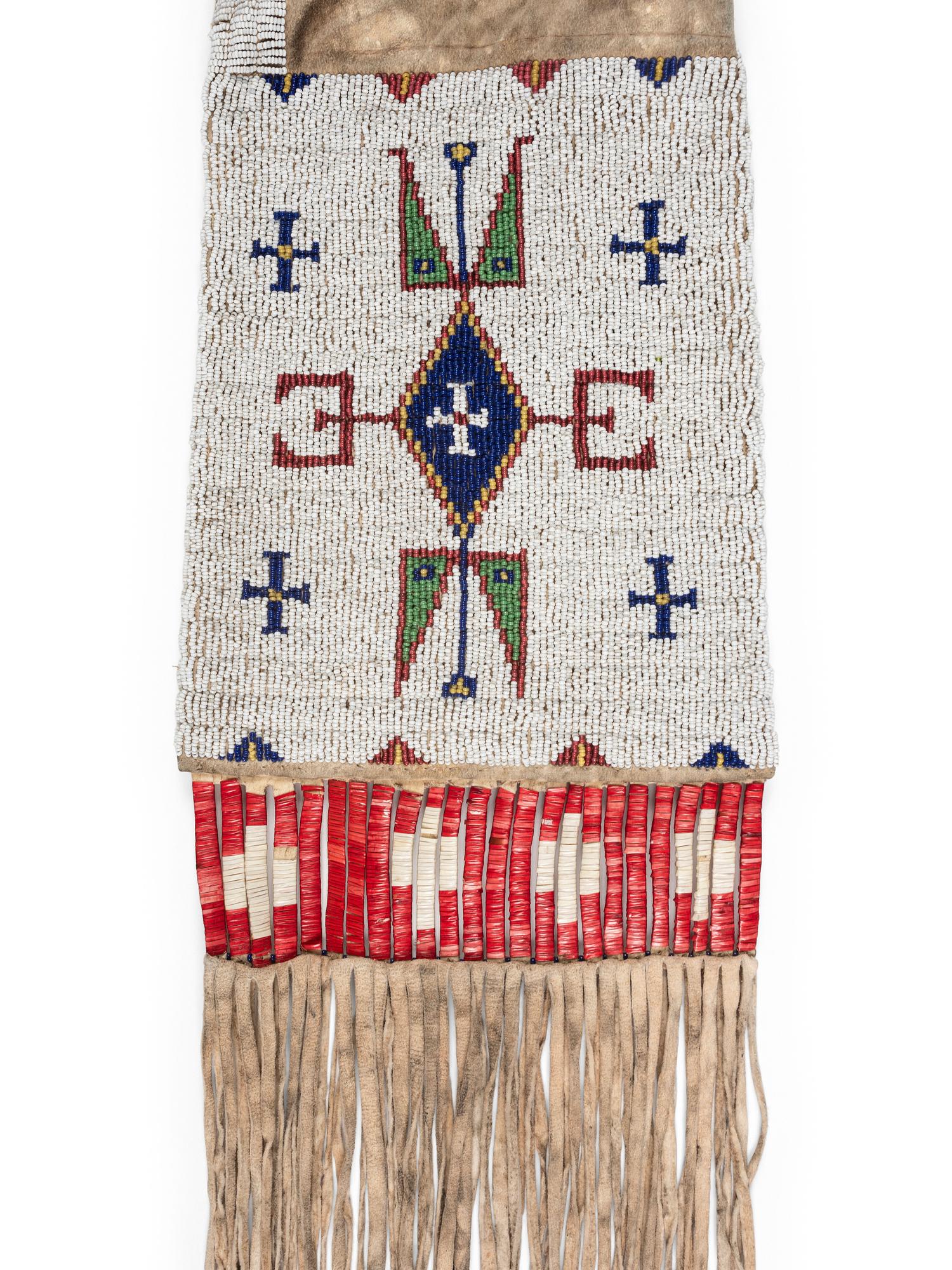 Sioux Beaded Hide Tobacco Bag