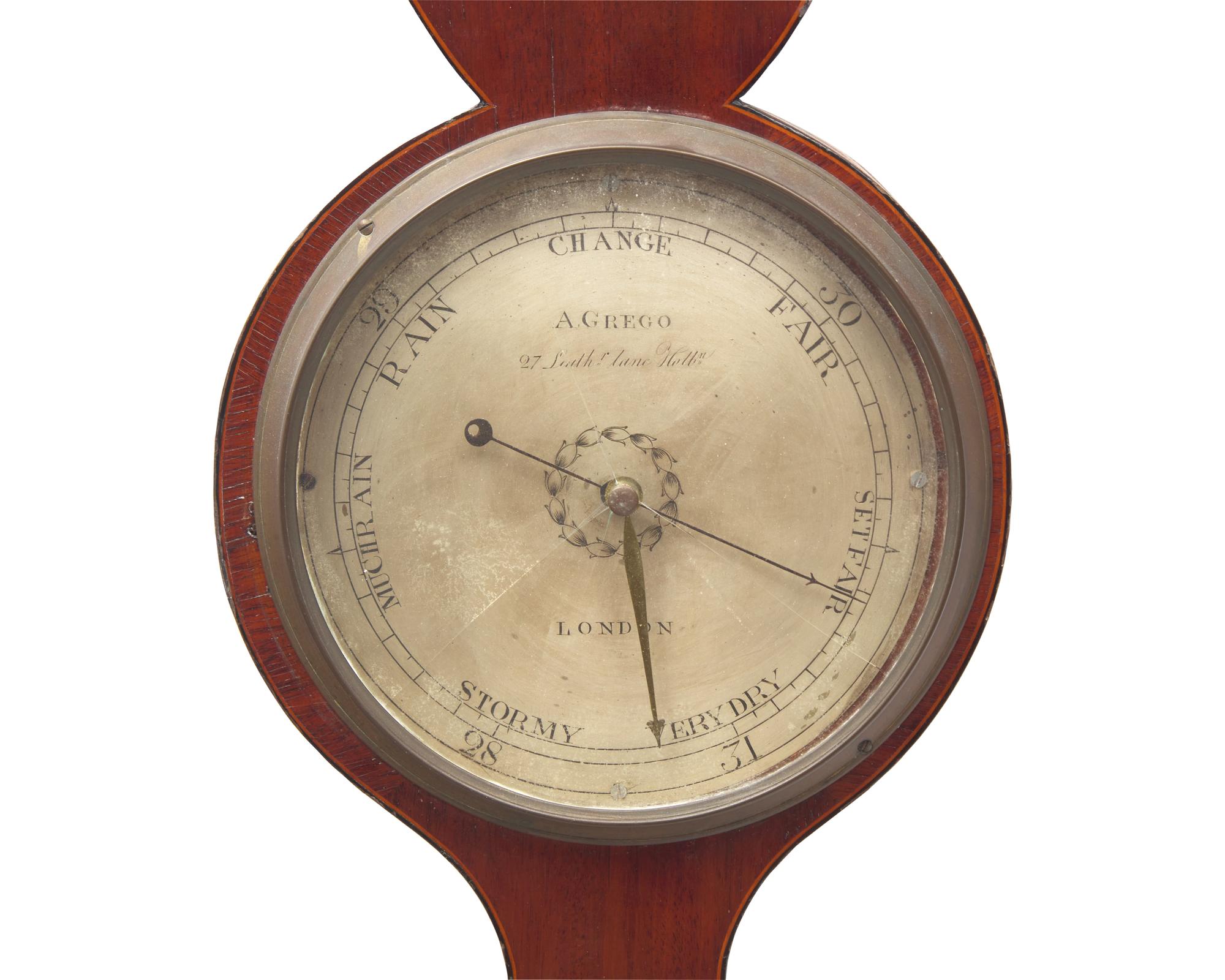 A Regency Inlaid Mahogany Wheel Barometer