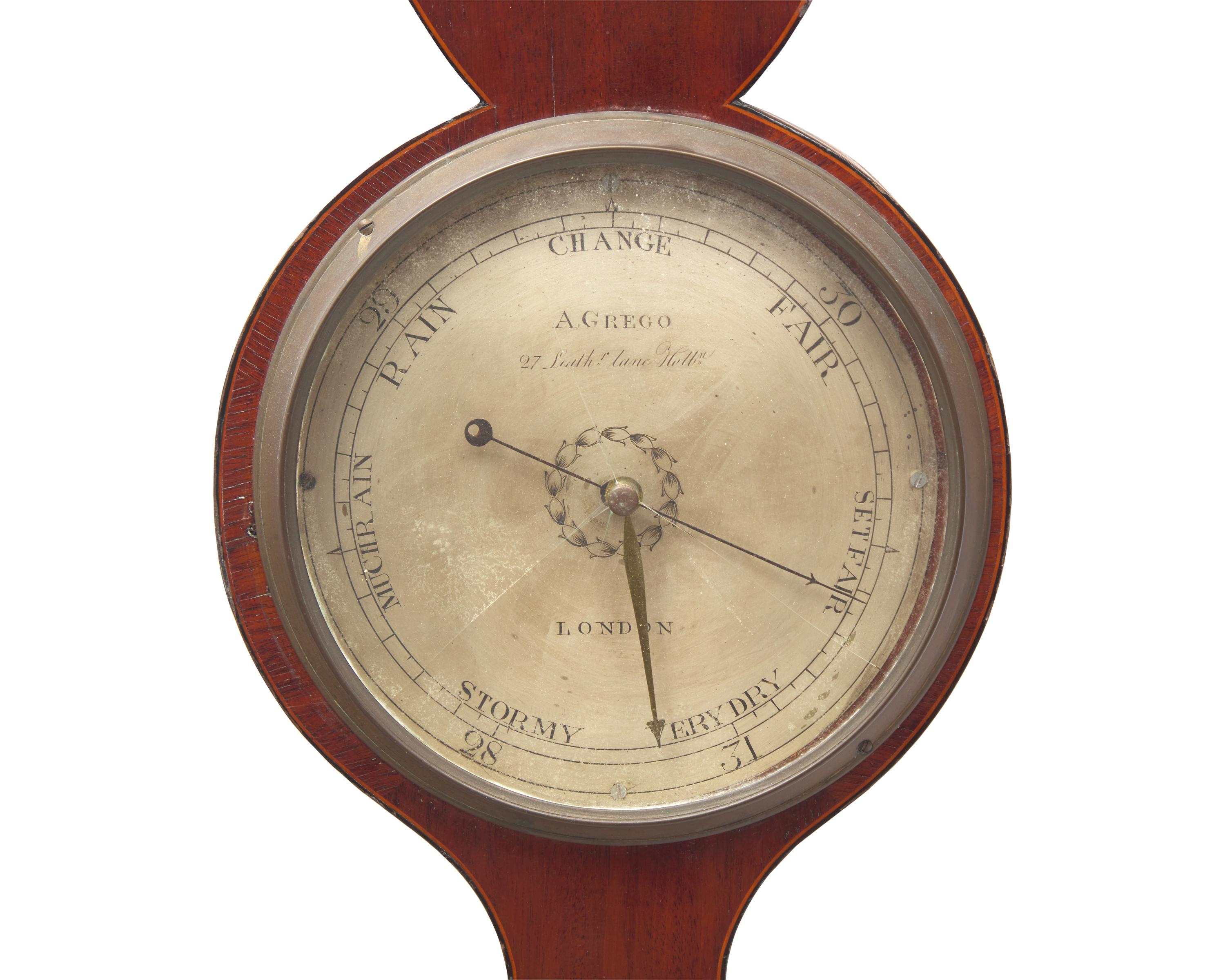 A Regency Inlaid Mahogany Wheel Barometer
