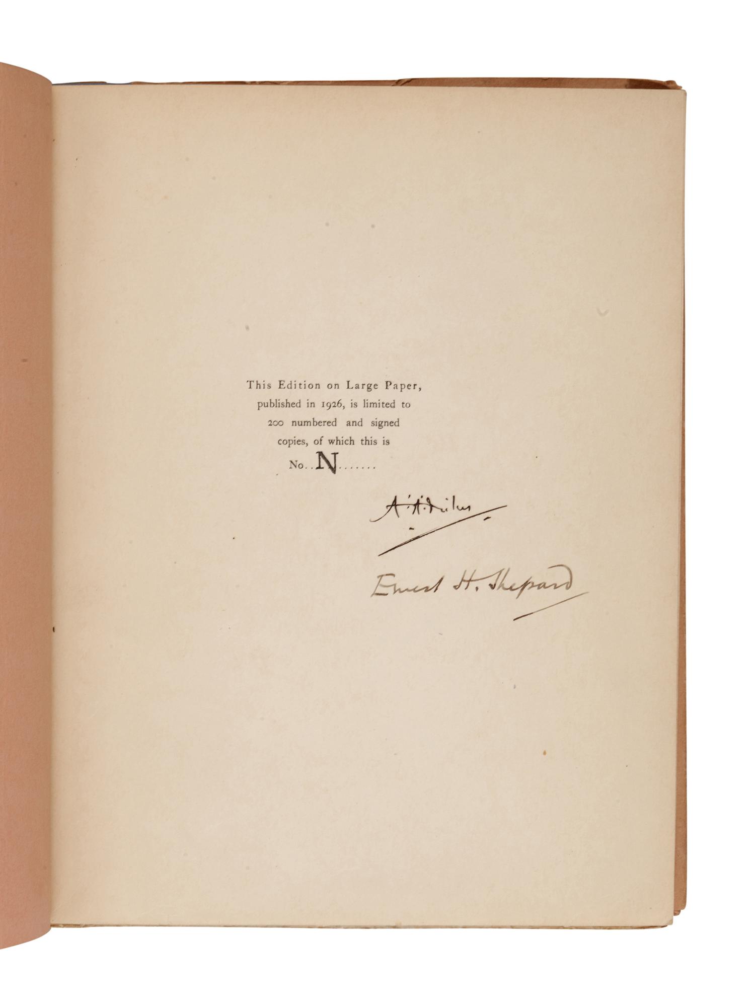 MILNE, Alan Alexander (1882-1956). Winnie the Pooh. New York.: E. P. Dutton & Company, 1926.
