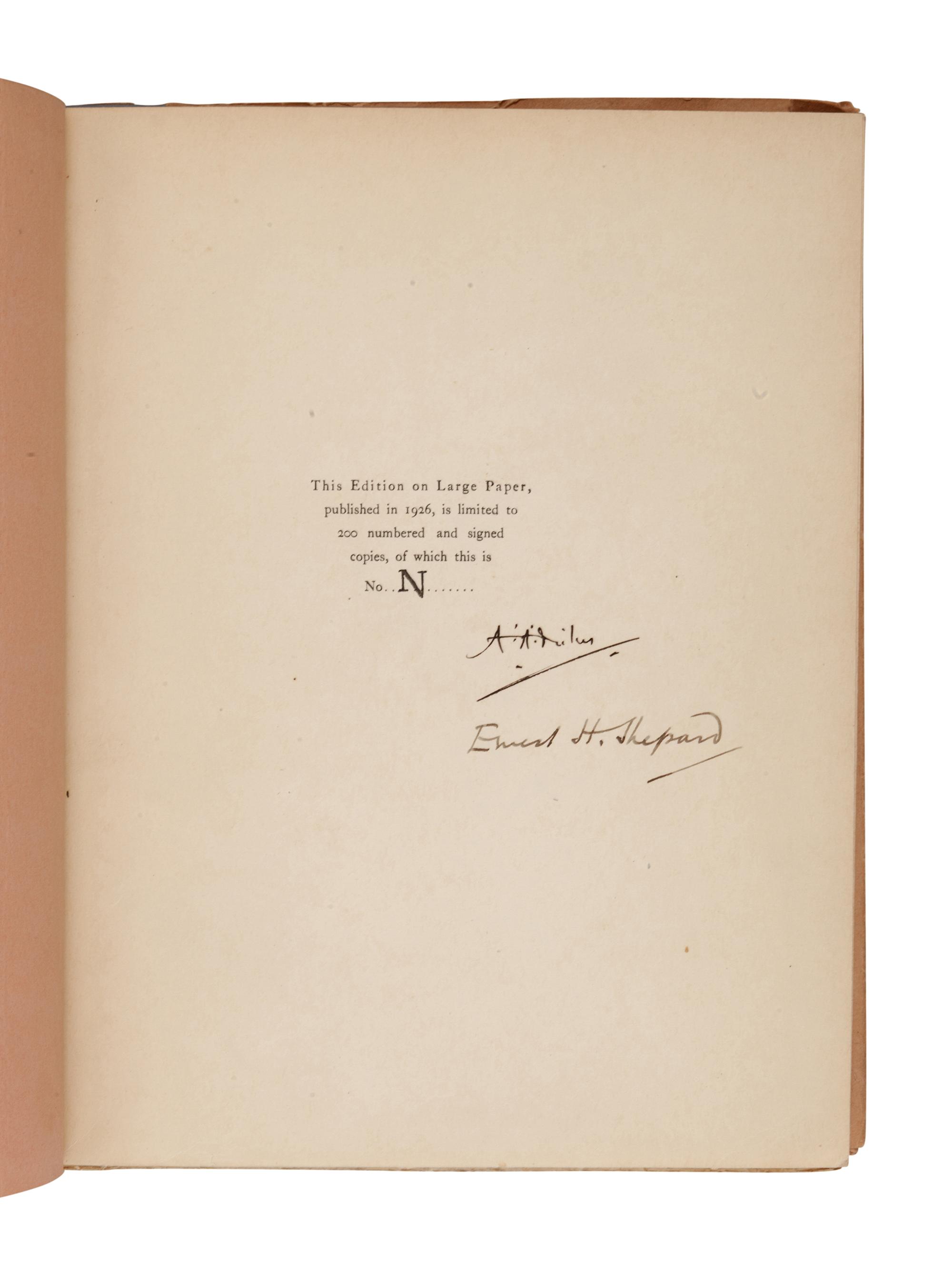 MILNE, Alan Alexander (1882-1956). Winnie the Pooh. New York.: E. P. Dutton & Company, 1926.