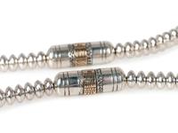 Navajo and Kewa Sterling Silver Necklace AND Cuff Bracelets, with 14K Gold Accents